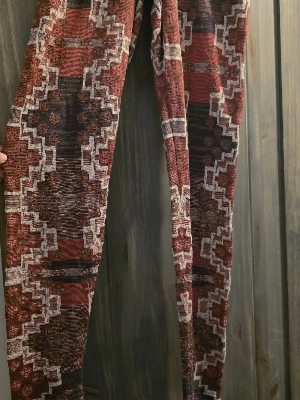 Free People Rust and Cream Geo-Pattern Women's Leggings